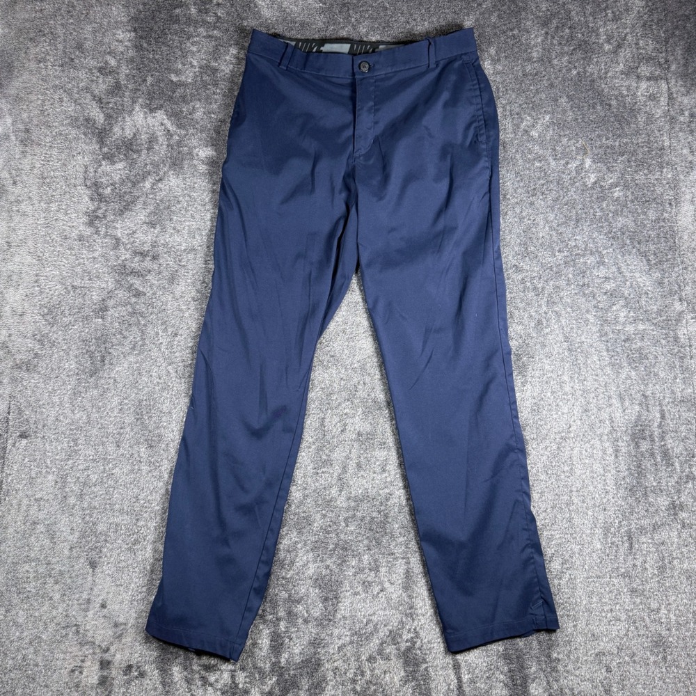 Nike Dri-FIT Golf Pants Mens 32x32 Navy Blue Standard Fit Performance Trousers